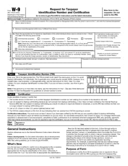 First page of IRS Form W-9 and its instructions