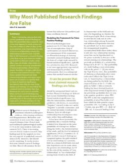 First page of Why Most Published Research Findings Are False